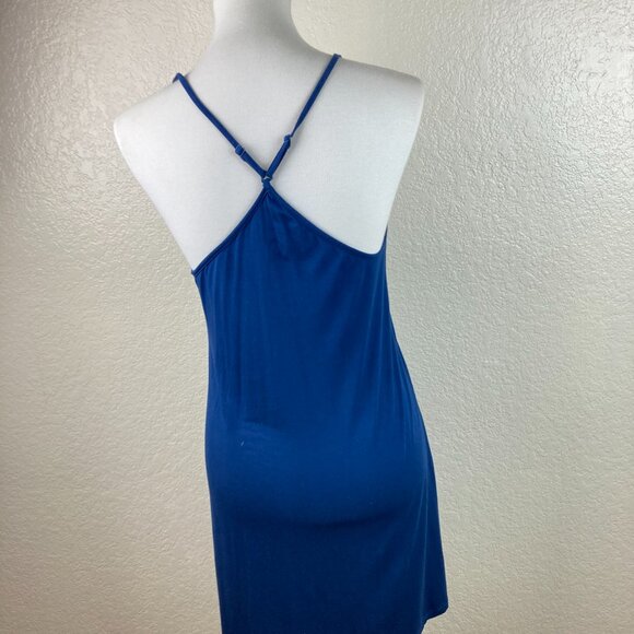 FacePlant Dreams Blue Bamboo Lace Chemise Nightie Spaghetti Straps Size M - Picture 6 of 11